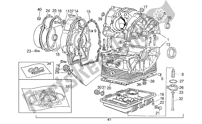 Todas las partes para Caja Del Cigüeñal de Moto-Guzzi NTX 350 1987