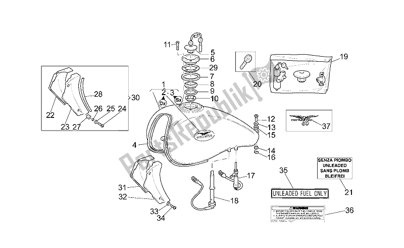 Tutte le parti per il Serbatoio Di Carburante del Moto-Guzzi California Stone 1100 2001