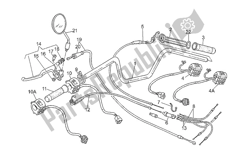 All parts for the Handlebar - Controls of the Moto-Guzzi Nevada 350 1993