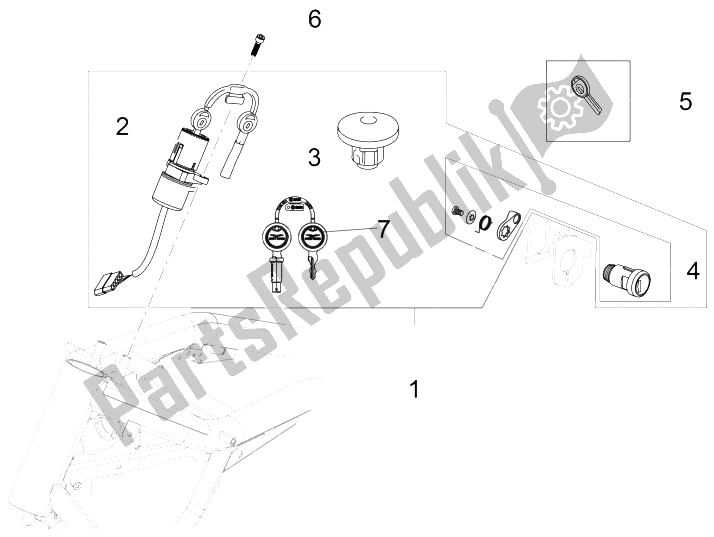 All parts for the Locks of the Moto-Guzzi California 1400 Custom ABS 2012