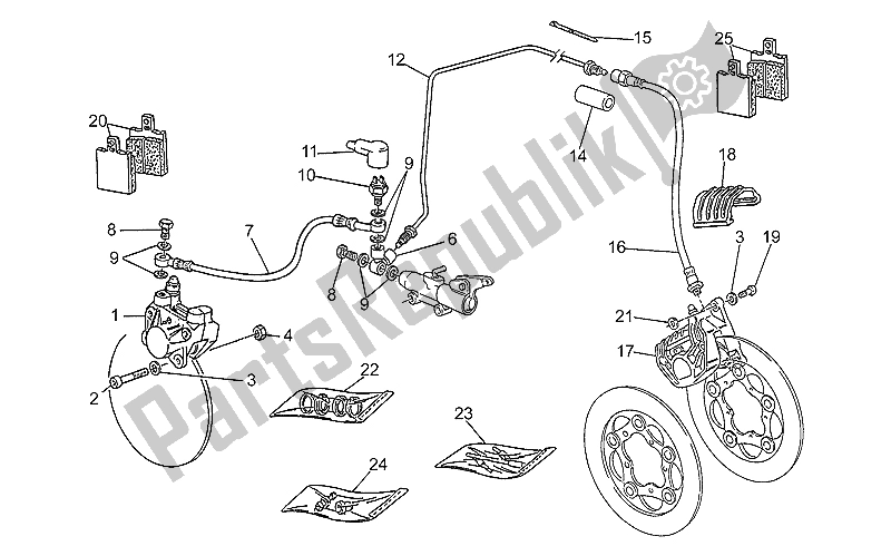 Toutes les pièces pour le Etrier De Frein du Moto-Guzzi V 75 PA Nuovo Tipo 750 1996