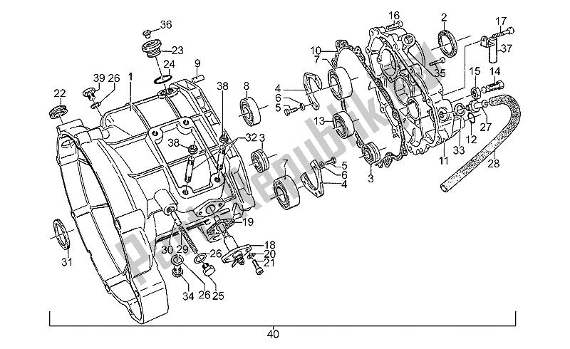 Toutes les pièces pour le Cage De Transmission du Moto-Guzzi 850 T5 Polizia 1994