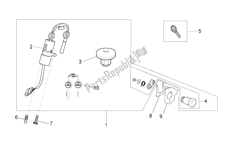 All parts for the Lock Hardware Kit of the Moto-Guzzi V7 II Special ABS 750 2015