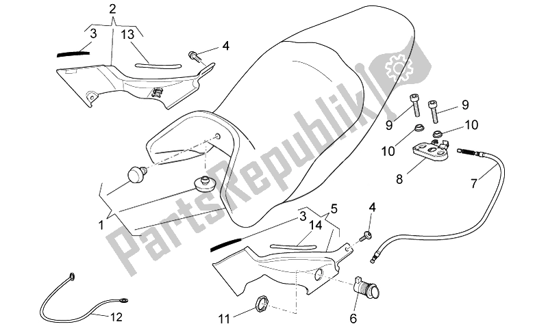 Toutes les pièces pour le Corps Central De Selle du Moto-Guzzi Breva 1200 2007