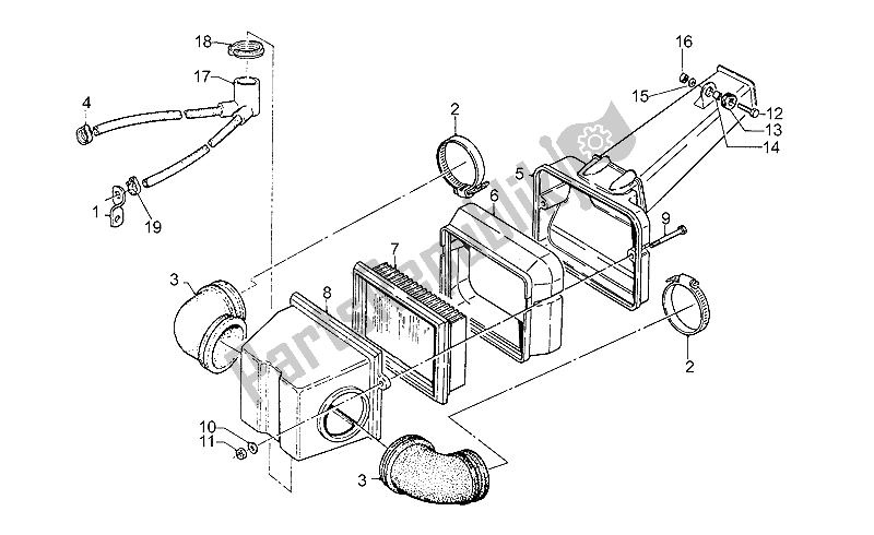 Toutes les pièces pour le Filtre à Air du Moto-Guzzi SP II 1000 1985