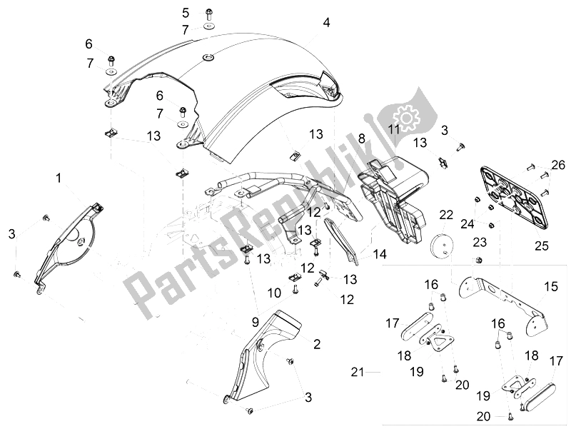 Toutes les pièces pour le Garde-boue Arrière du Moto-Guzzi California 1400 Custom ABS 2012