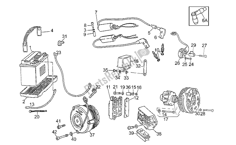 Toutes les pièces pour le Batterie - Allumage Motoplate du Moto-Guzzi V 35 Carabinieri PA 350 1992