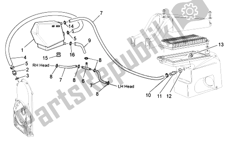 Toutes les pièces pour le Système De Soufflage du Moto-Guzzi Bellagio 940 2007