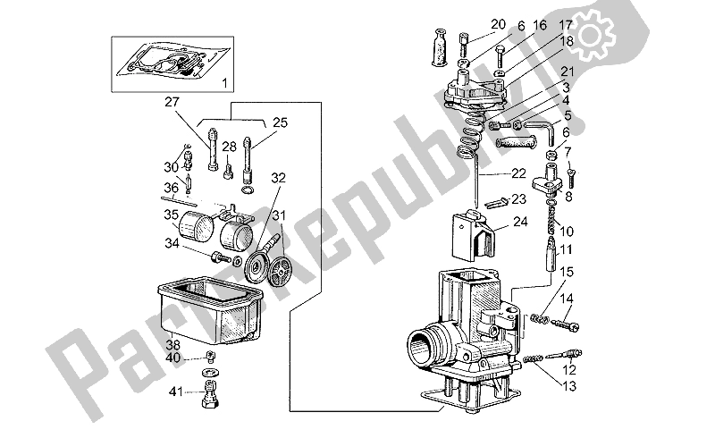 Alle onderdelen voor de Carburateurs V35c van de Moto-Guzzi V 35 C 50 350 1985