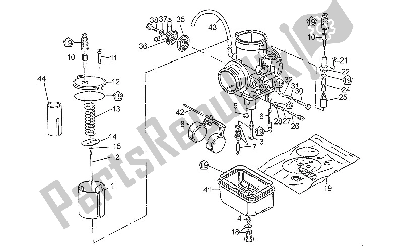 Toutes les pièces pour le Carburateurs du Moto-Guzzi Nevada 750 1993