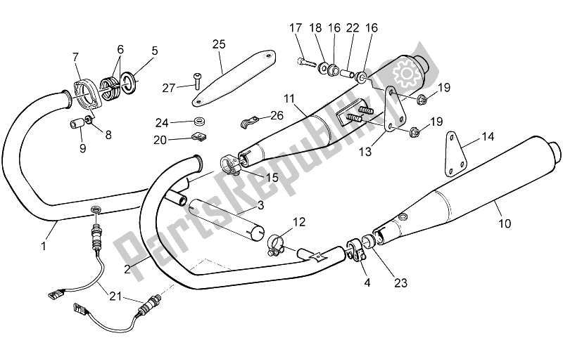 All parts for the Exhaust Unit of the Moto-Guzzi V7 II Special ABS 750 2015