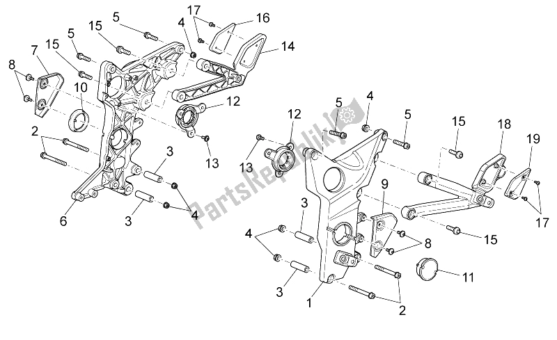 Toutes les pièces pour le Repose-pieds Ii du Moto-Guzzi Griso V IE 1100 2005