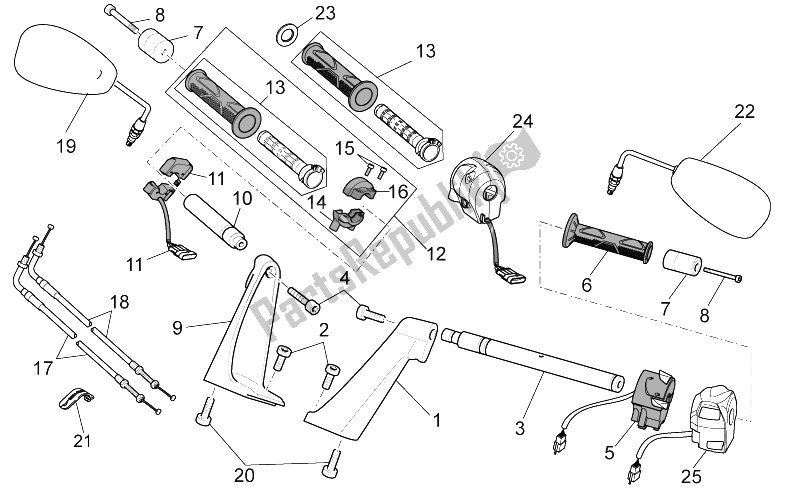 All parts for the Handlebar - Controls of the Moto-Guzzi Breva V IE 850 2006
