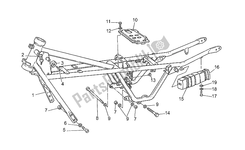 All parts for the Frame of the Moto-Guzzi NTX 650 1987