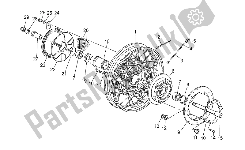 Todas las partes para Rueda Trasera, Radios de Moto-Guzzi California III Carburatori Carenato 1000 1988