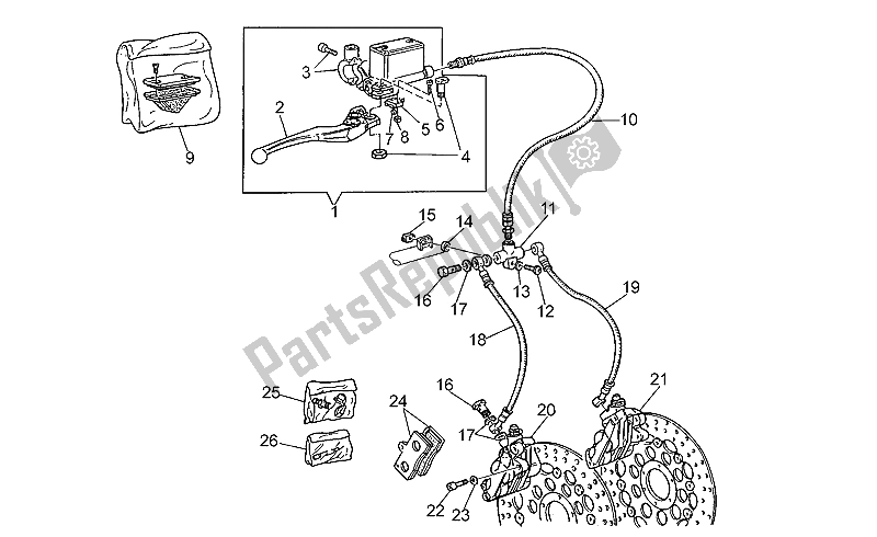 Toutes les pièces pour le Système De Freinage Avant du Moto-Guzzi V 10 Centauro 1000 1997