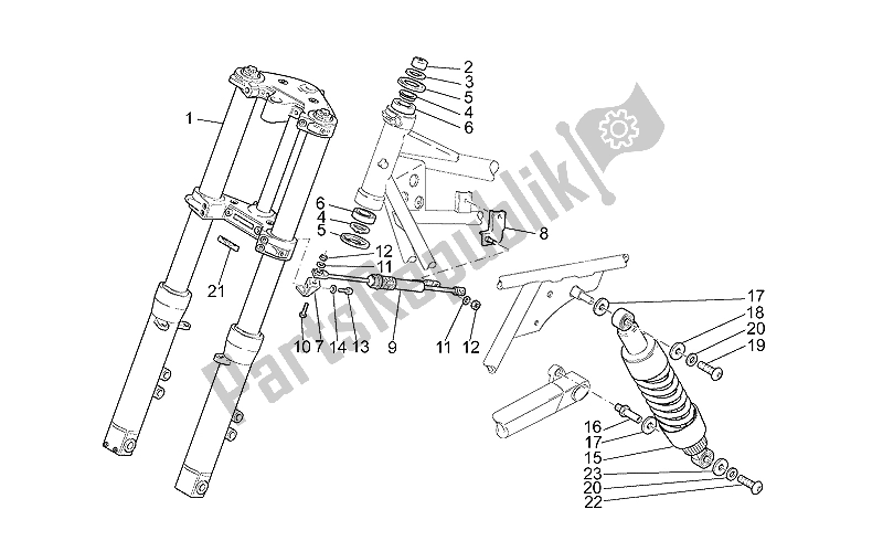 Toutes les pièces pour le F. Fourche-r. Amortisseur du Moto-Guzzi California EV Touring 80 1100 2001