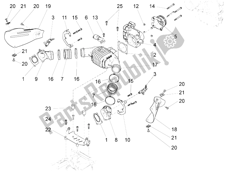 All parts for the Throttle Body of the Moto-Guzzi California 1400 Touring ABS 2012