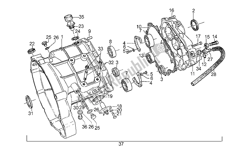 Toutes les pièces pour le Cage De Transmission du Moto-Guzzi 850 T5 III Serie Civile 1985