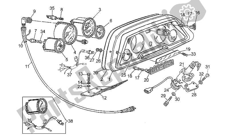Tutte le parti per il Pannello Di Controllo del Moto-Guzzi V 35 Carabinieri PA 350 1992