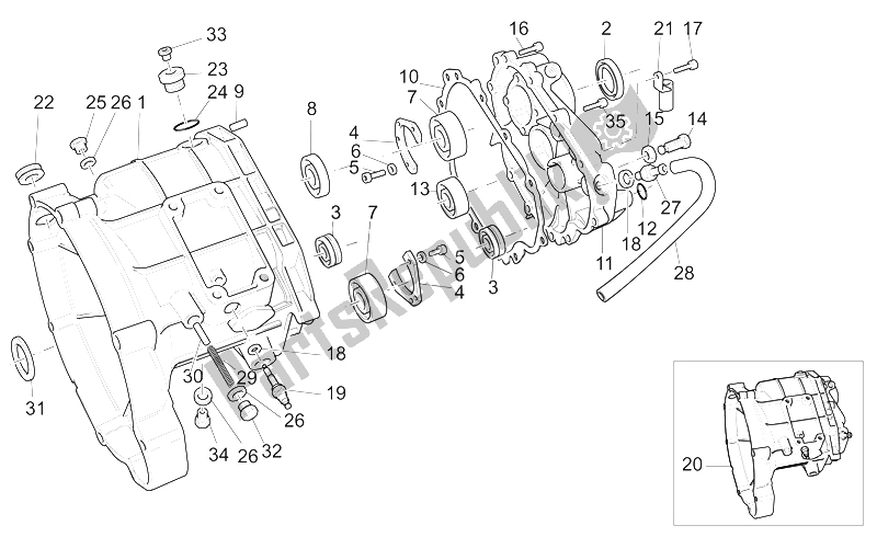 All parts for the Transmission Cage of the Moto-Guzzi California Stone Touring PI CAT 1100 2003