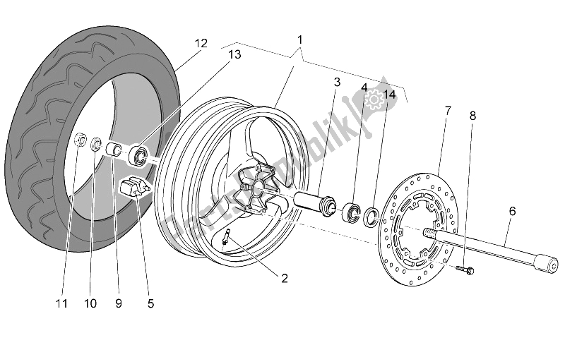 All parts for the Rear Wheel of the Moto-Guzzi Breva IE 750 2003