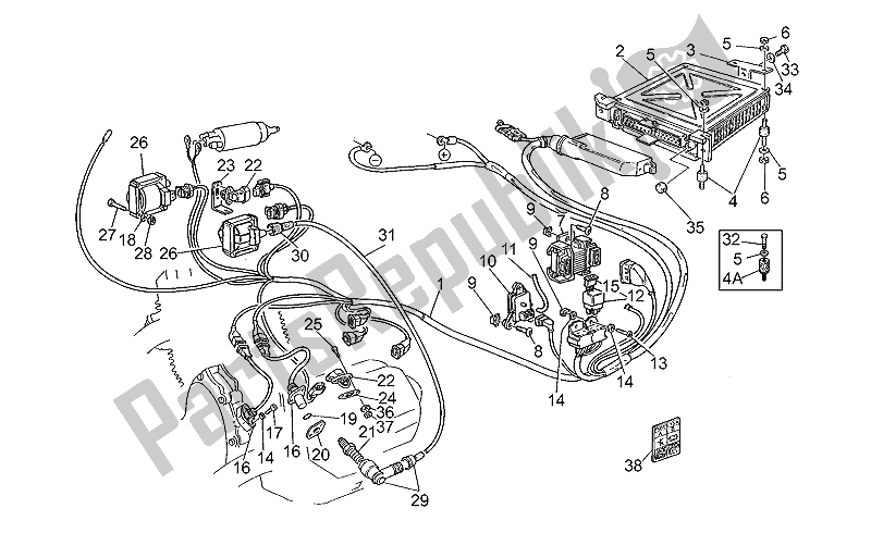 All parts for the Electronic Control Unit of the Moto-Guzzi Quota 1000 1992