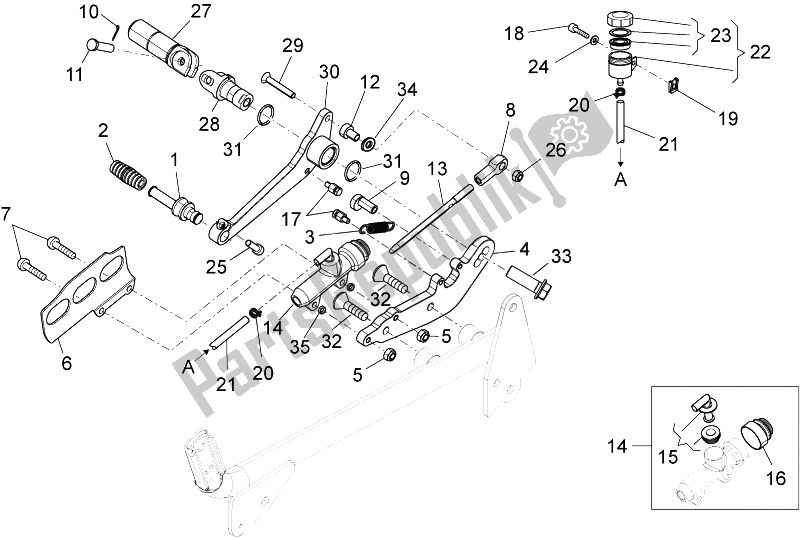 Todas las partes para Cilindro Maestro Trasero de Moto-Guzzi V7 Racer 750 2014