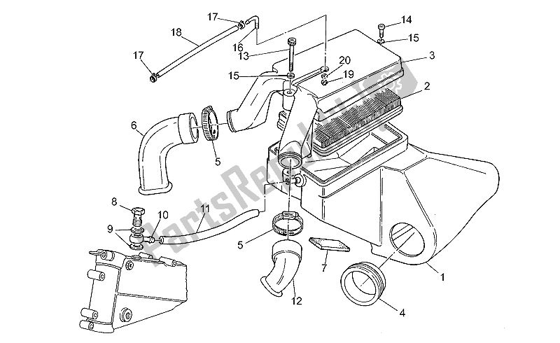 Toutes les pièces pour le Filtre à Air du Moto-Guzzi V 10 Centauro 1000 1997