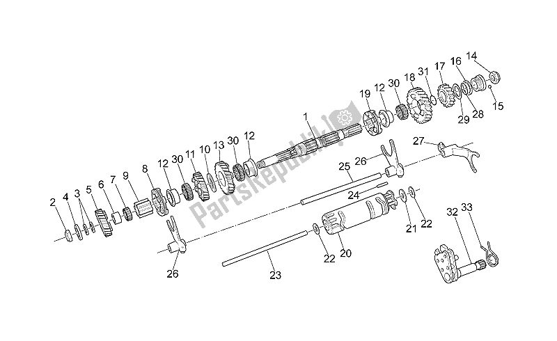 Toutes les pièces pour le Arbre Mené du Moto-Guzzi California EV Touring 80 1100 2001