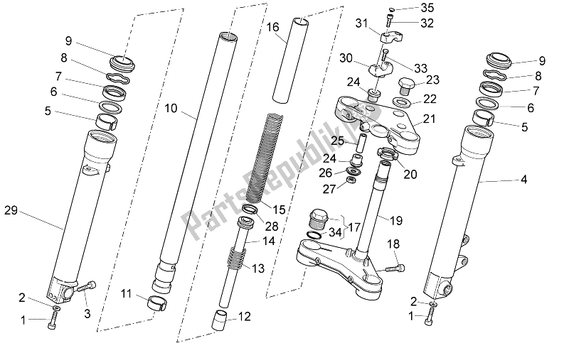 All parts for the Fron Fork Ii of the Moto-Guzzi V7 Stone 750 2014