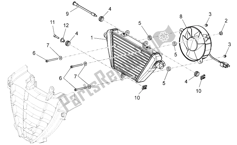 All parts for the Oil Radiator of the Moto-Guzzi Norge 1200 IE 8V Polizia Stradale 2014