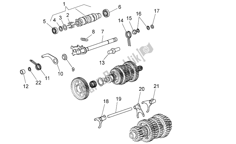 All parts for the Gear Box Selector of the Moto-Guzzi Norge 1200 IE 8V Polizia Stradale 2014