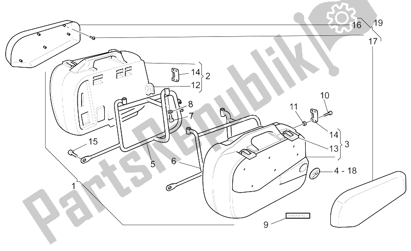 Wszystkie części do Kufry Boczne Moto-Guzzi California EV PI CAT 1100 2003