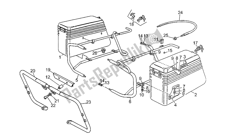 Todas las partes para Maletas Laterales de Moto-Guzzi V 35 Carabinieri PA 350 1992