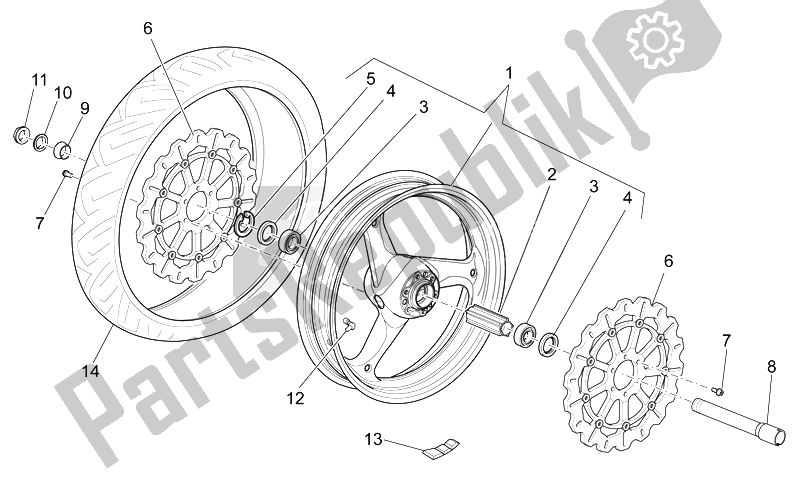 All parts for the Se Front Wheel of the Moto-Guzzi Griso 1200 8V 2007