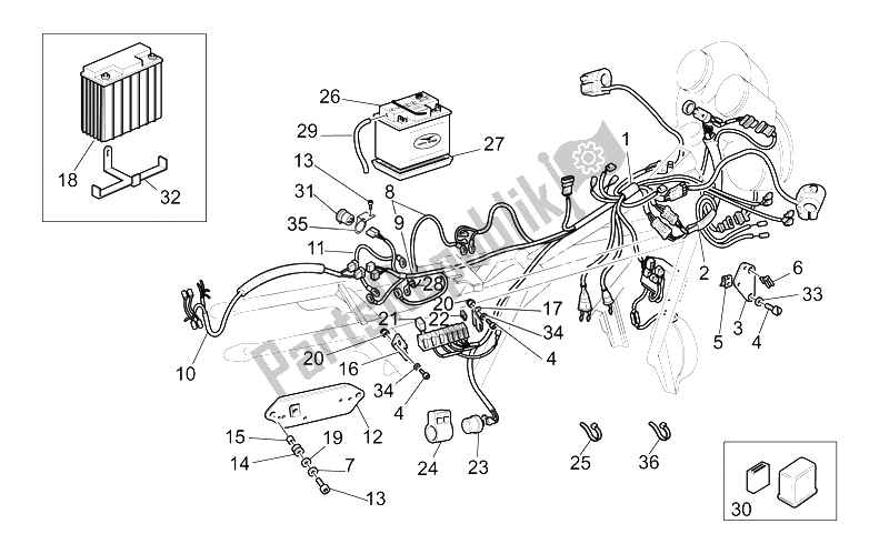 Toutes les pièces pour le Système électrique du Moto-Guzzi California EV PI CAT 1100 2003