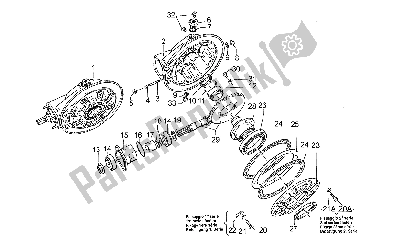 Toutes les pièces pour le Engrenage Conique du Moto-Guzzi Quota 1000 1992