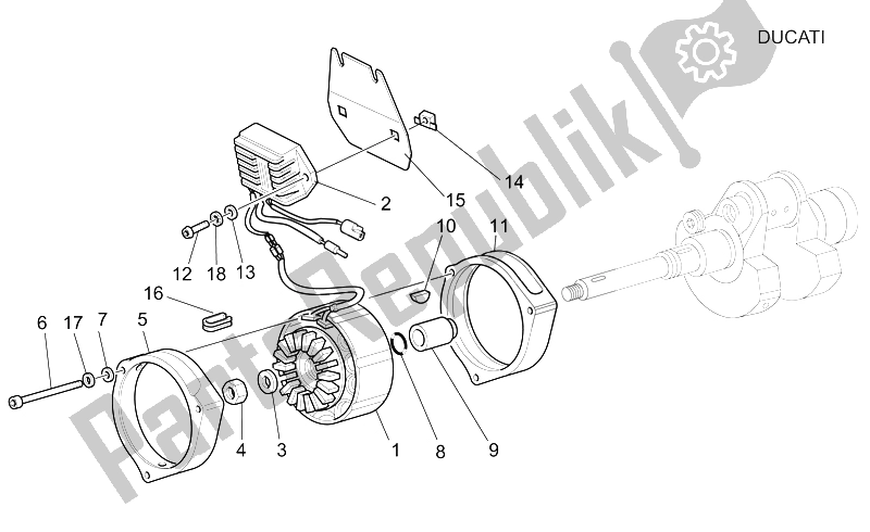 Todas las partes para Generador - Regulador de Moto-Guzzi California Stone Metal PI 1100 2002