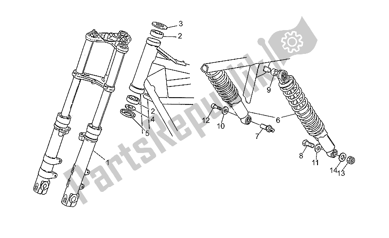 All parts for the Front/rear Shock Absorber of the Moto-Guzzi V 50 PA 500 1992