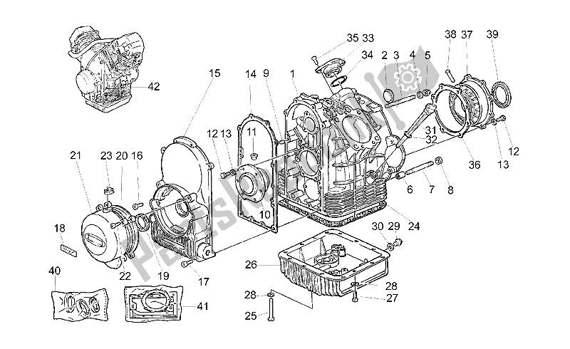 Tutte le parti per il Basamento Ii del Moto-Guzzi California EV V 11 USA 1100 1997