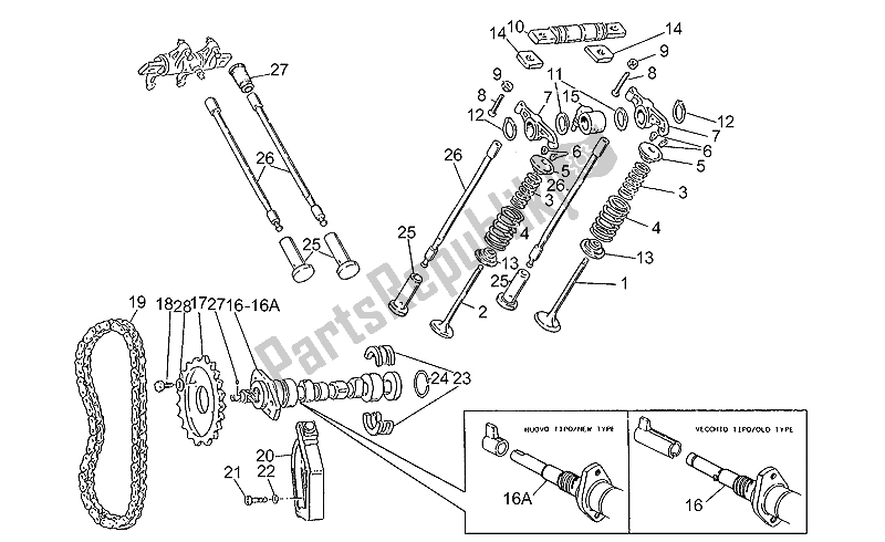 All parts for the Timing System of the Moto-Guzzi 35 Carabinieri PA 350 1990