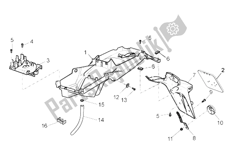 Toutes les pièces pour le Corps Arrière - Garde-boue du Moto-Guzzi Norge Polizia Berlino 850 2008