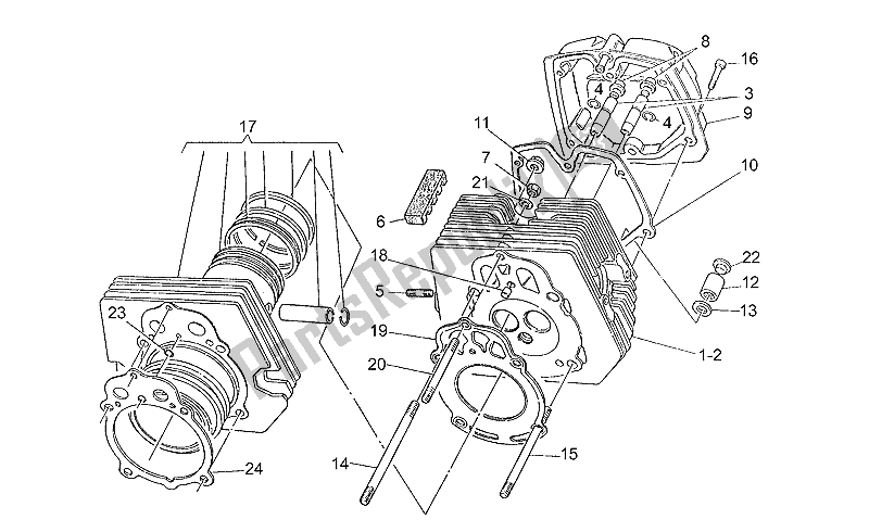 All parts for the Cylinder Head of the Moto-Guzzi V 35 Florida 350 1986