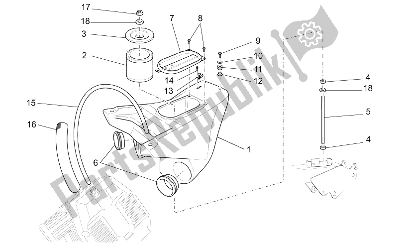 Tutte le parti per il Air Box del Moto-Guzzi MGS 01 Corsa 1200 2004