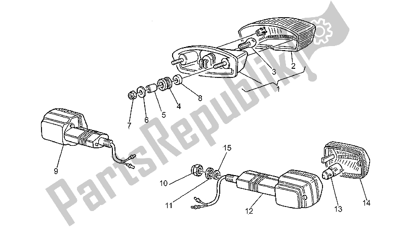 Todas as partes de Luz Traseira do Moto-Guzzi Quota 1000 1992