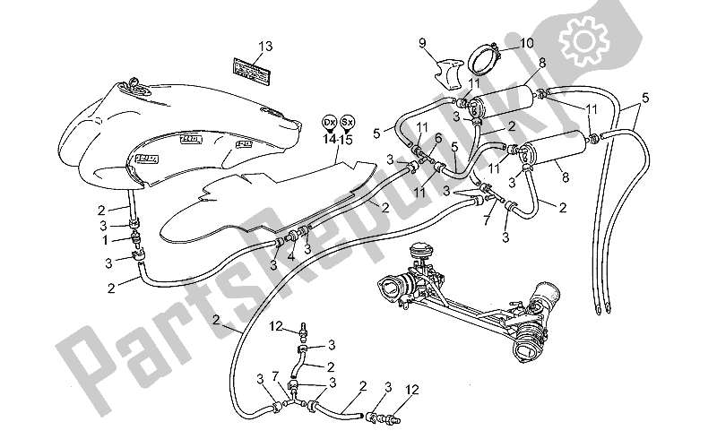 Toutes les pièces pour le Système De Récupération De Vapeur De Carburant du Moto-Guzzi V 10 Centauro 1000 1997