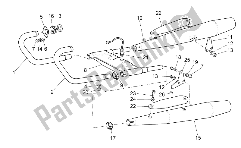 All parts for the Exhaust Unit of the Moto-Guzzi California Black Eagle 1100 2009