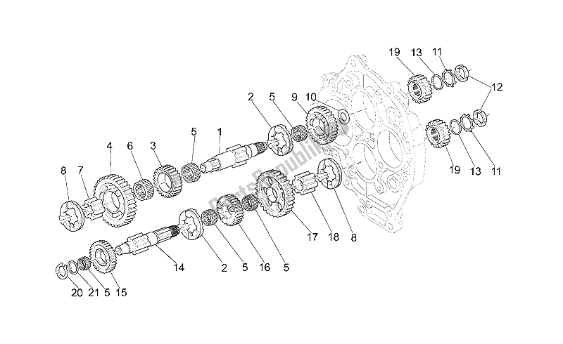 All parts for the Driven Shaft of the Moto-Guzzi V 11 LE Mans Sport Naked 1100 2001