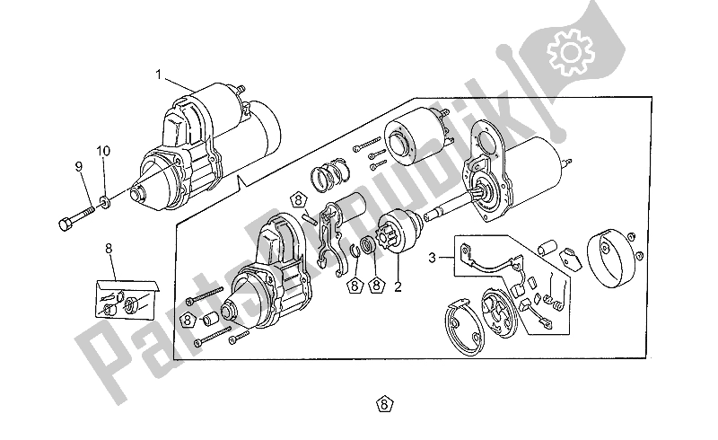 Todas as partes de Motor De Arranque do Moto-Guzzi Sport Corsa 1100 1998